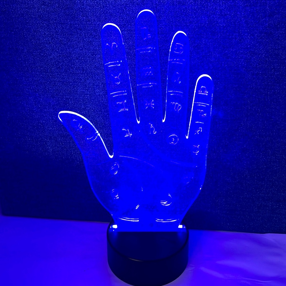 Lighted Palmistry Hand Palm Reader LED Astrology Zodiac Sign Preowned